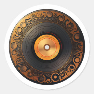 Opslagdag Koel Vinyl Record vinylmuziekventilator Ronde Sticker