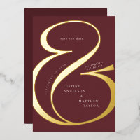 Opslagdatum Burgundy Red Gold Ampersand