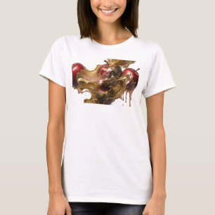 Opslagende Rode Abstracte Appel Mode Print T-shirt