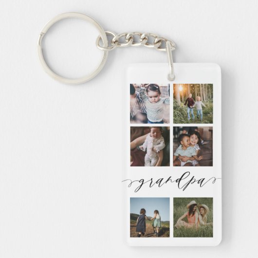 Opslagscript | Grootkinderen Fotoraster collage Sleutelhanger (Voorkant)
