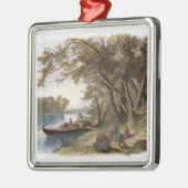 Opsluiting van de Reizigers op de Missouri, platte Metalen Ornament (Links)