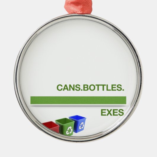 Opsplitsen Recycling-slogan Metalen Ornament (Voorkant)