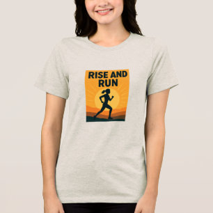 Opstaan en hardlopen Tri-Blend shirt