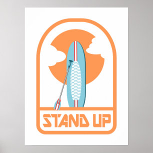 Opstaan met een peddel poster