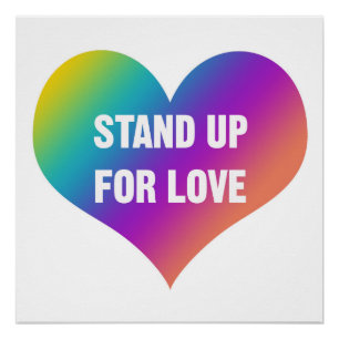 Opstaan voor LOVE (regenbooghart) Perfect Poster