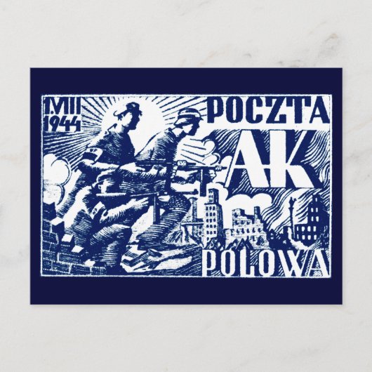 Opstand in Warschau 1944 Briefkaart (Voorkant)