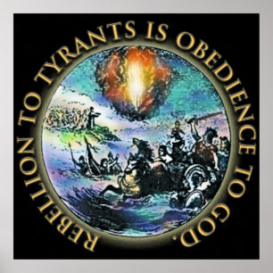 Opstand tegen tiranten is overmacht aan God Gold T Poster