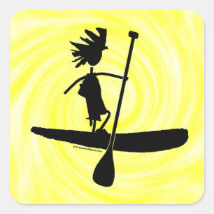 Opstand voor het Silhouette-ontwerp van de pedel Vierkante Sticker
