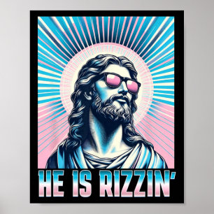 Opstanding Grappig Pasen Rizz Sungles Hij Is Rizzi Poster