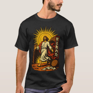 Opstanding Jezus Christelijke Manga Kunst Dood Ver T-shirt