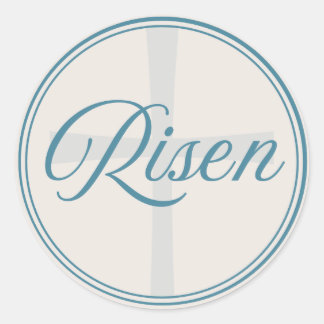 Opstanding Kruis - Flenszegel Groot Ronde Sticker