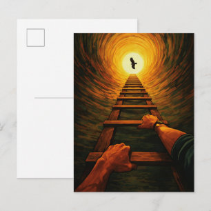 Opstijgende Ladder naar Licht Arendsvrijheid Symbo Briefkaart