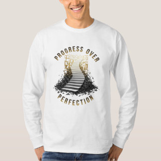 Opstijging: De "Voortgang Boven Perfectie" Motivat T-shirt