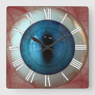 Opthalmoloog Eye Doctor Weird Fun Blue Eye Clock Vierkante Klok