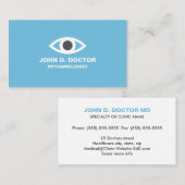 Opthamologue ou carte de visite bleu optométriste (Devant / Derrière)