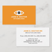 Opthamologue ou carte de visite d'oranges optométr (Devant / Derrière)