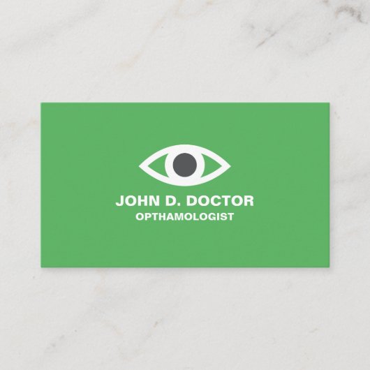 Opthamologue ou optométriste carte de visite vert (Devant)