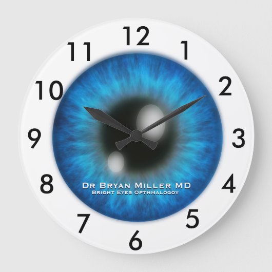Opthamoloog Custom Clock Grote Klok (Voorkant)