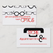 OPTICA AFSPRAKENKAARTJE (Voorkant / Achterkant)