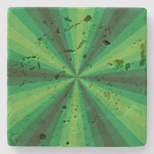 Optical Illusion Green Stone Onderzetter