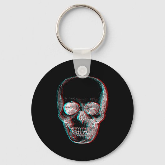 Optical Illusion Halloween Skeleton Skull  Sleutelhanger (Voorkant)
