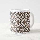 Optical Illusion Op Art Geometric Black White Mug Extra Grote Beker (Voorkant rechts)