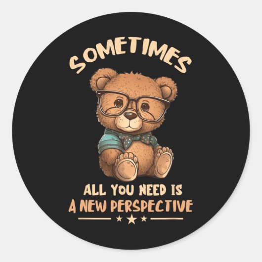 Optician Bear New Perspective Eye Doctor Ophthalmo Ronde Sticker (Voorkant)