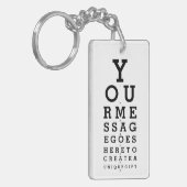 Optician Chart Aangepast bericht Sleutelhanger (Voorkant Links)