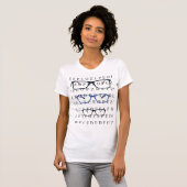 Optician Eye Test Chart and Specs T-shirt (Voorkant volledig)