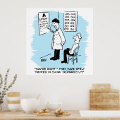 Opticien die een oogtest afgeeft poster (Keuken)