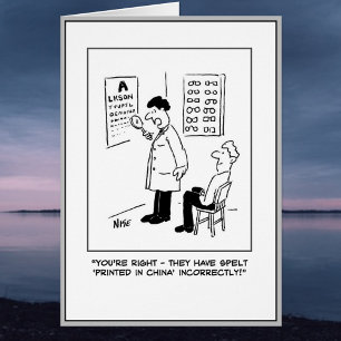 Opticien en klant cartoon.