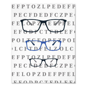 Opticien Oogtest Grafiek en Bril Foto Afdruk