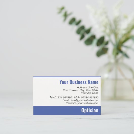 Opticien QR Code Visitekaartje (Staand voorkant)