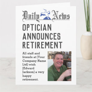 Opticien Retirement Kaart te personaliseren