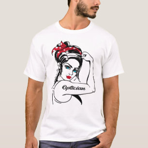Opticien Rosie de riveter omhoog T-shirt