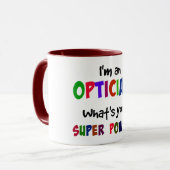 Opticien superkracht mok (Voorkant links)