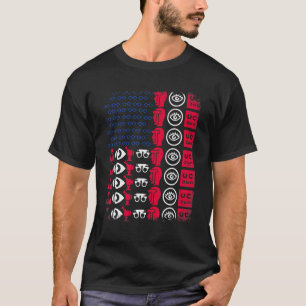 Opticien Tool Amerikaanse Vlag Trots 4e Juli Opti T-shirt