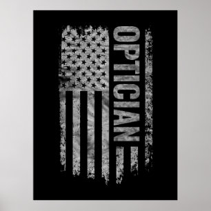 Opticien VS-vlag gedesigneerd met distressed look Poster