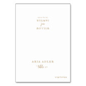 Optie voor Rustige Gold Script Wedding Menu-opberg Kaart (Voorkant)