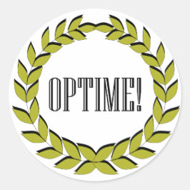 Optime! Uitstekend werk! Ronde Sticker