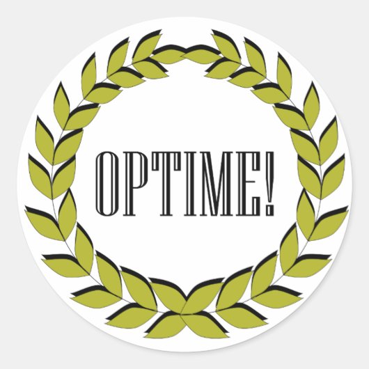 Optime! Uitstekend werk! Ronde Sticker (Voorkant)