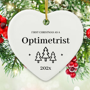 Optimetrist Eerste Kerstmis Keramisch Ornament