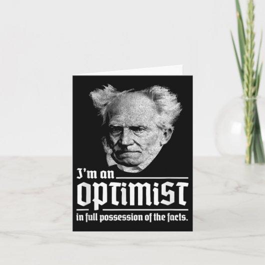 Optimist Arthur Schopenhauer Pessimisme P Kaart (Voorkant)
