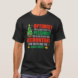 Optimist Pessimistische kerstmis T-shirt