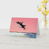 Optimiste éternel d'art de pingouin de carte de (Fleur jaune)