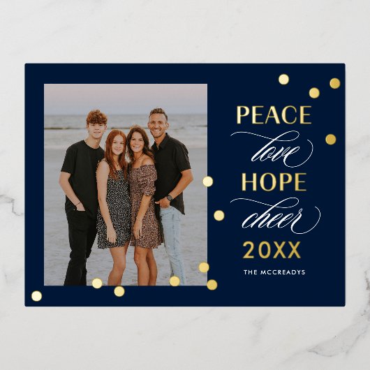 Optimiste Mood FOIL Bonne Année Carte postale (Recto)