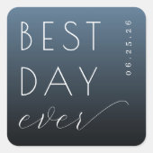 Optimistic Blue Typographic Wedding Sticker (Voorkant)