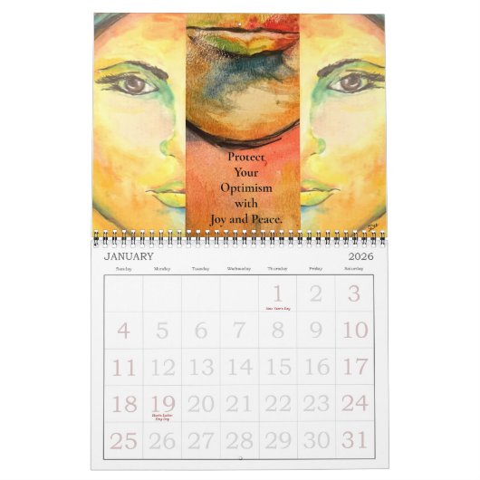 Optimistic Calendar Kalender (Jan 2026)