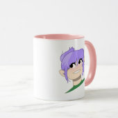 Optimistic vrouw Cartoon Face Mok (Voorkant rechts)