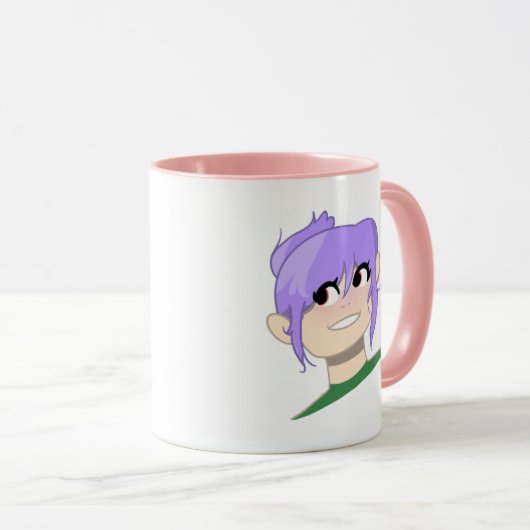 Optimistic vrouw Cartoon Face Mok (Voorkant rechts)